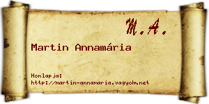 Martin Annamária névjegykártya